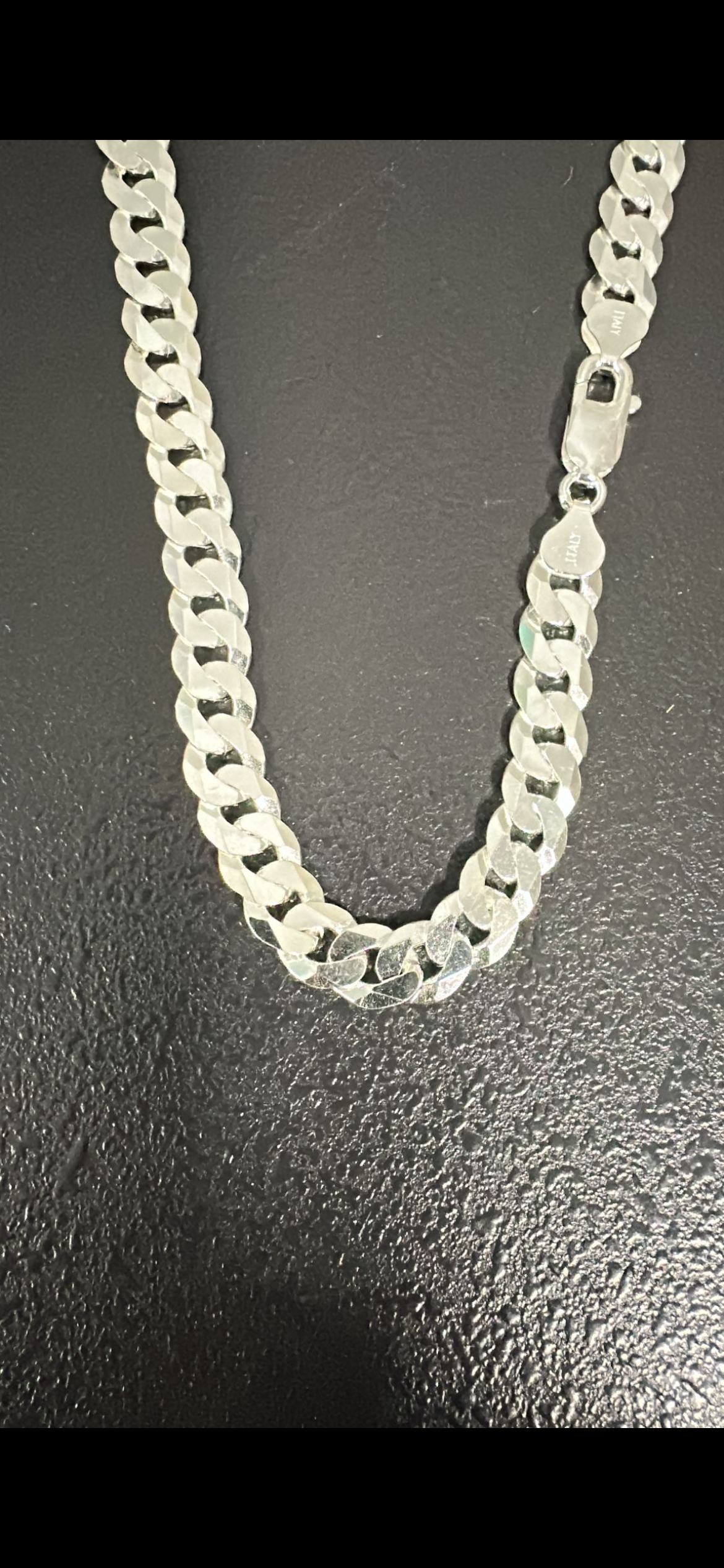 Mens Curb Link Sterling Silver Necklace (8.40mm Width)