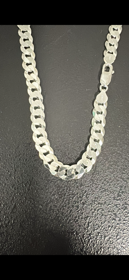Mens Curb Link Sterling Silver Necklace (8.40mm Width)