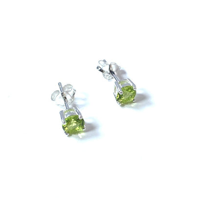 Birthstone CZ Stone Set Round Stone Claw Silver Earrings Set for Everyday Wear