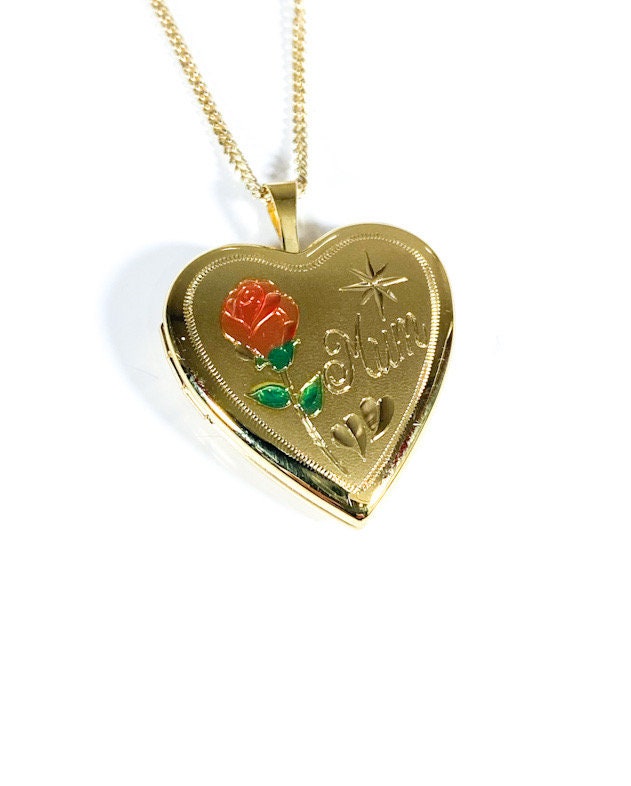 Mum Heart Design Locket Keepsake Pendant