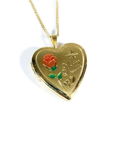 Mum Heart Design Locket Keepsake Pendant