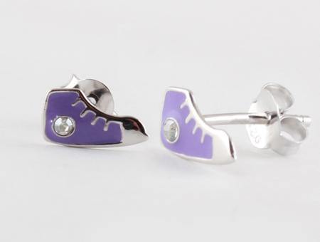 Kids Purple Converse Earring - Silver Spirit Jewellery