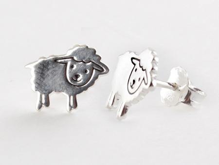 Kids Sheep Silver Earrings