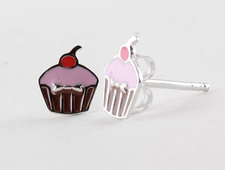 Kids Cupcake Earring - Silver Spirit Jewellery