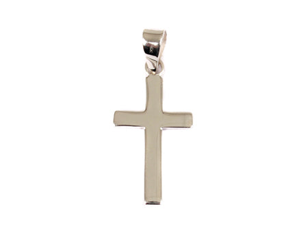 Plain Silver Cross Chained
