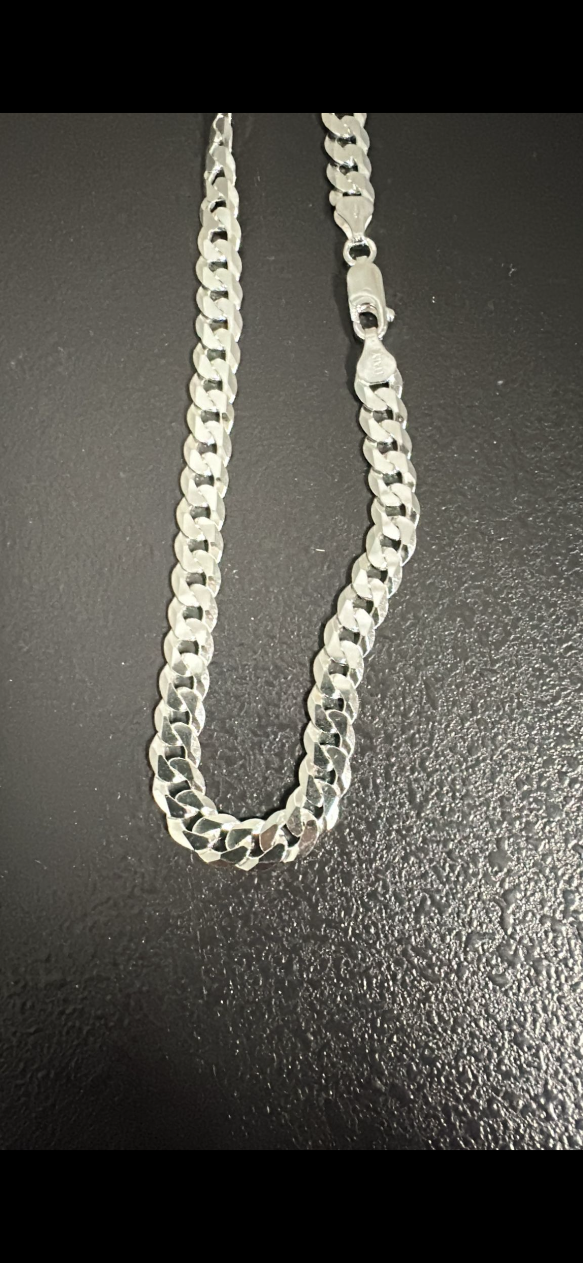 Men's Curb Link Sterling Silver Lightweight Necklace (6.60mm Width)