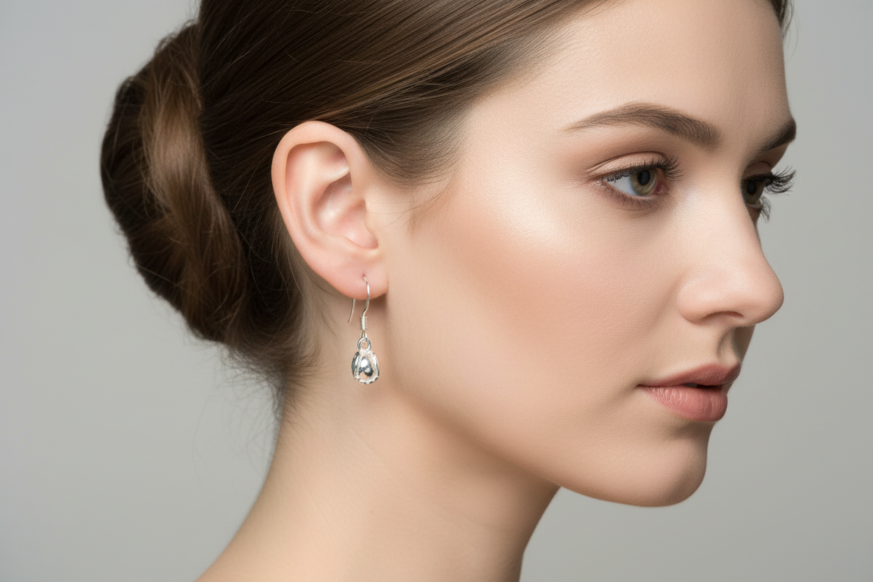 Silver Hurling Ball Drop Earrings