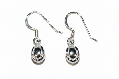 Silver Hurling Ball Drop Earrings