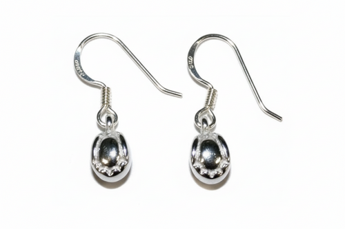 Silver Hurling Ball Drop Earrings