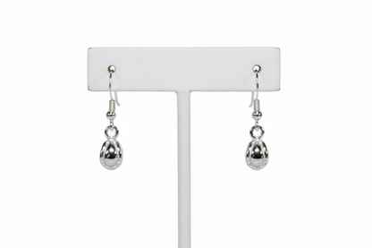 Silver Hurling Ball Drop Earrings