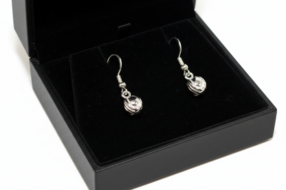 Silver Hurling Ball Drop Earrings