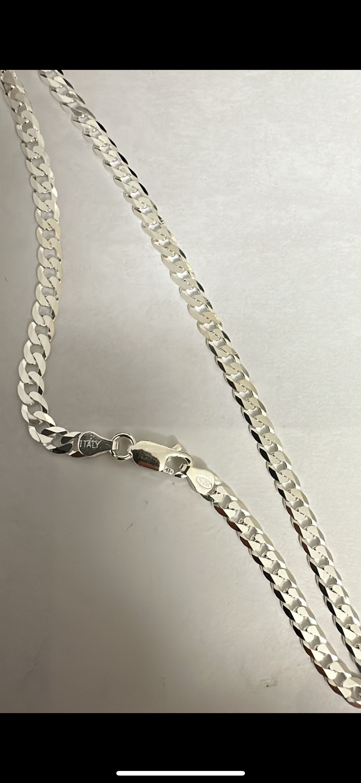 Mens Curb Link Sterling Silver Lightweight Necklace (4.22mm Width)