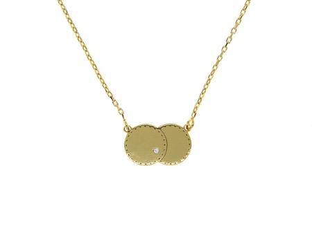 A Yellow Gold Plate with white CZ Necklace - Silver Spirit Jewellery