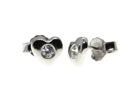 Kids Heart Cubic Zirconia Silver Earring - Silver Spirit Jewellery