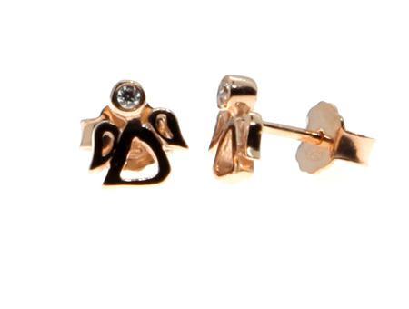 Kids Angel Rose Gold Earring - Silver Spirit Jewellery