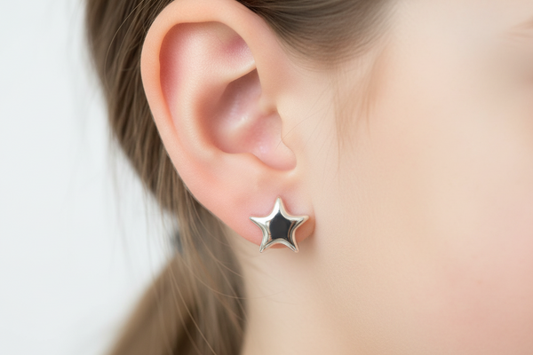 Kids Silver Star Earrings