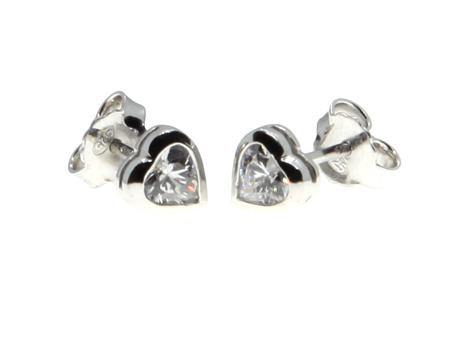 Kids Heart Cubic Zirconia Silver Earring - Silver Spirit Jewellery