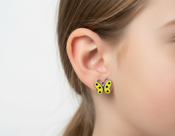 Kids Sterling Silver Butterfly Earrings