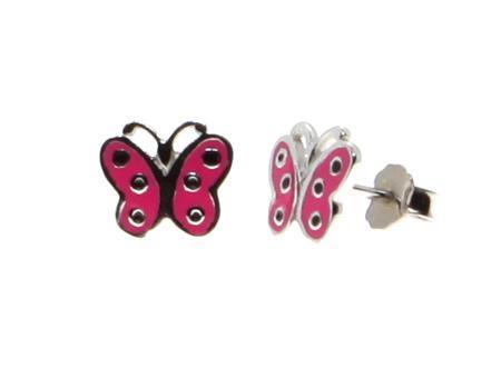 Kids Pink Butterfly Earring - Silver Spirit Jewellery