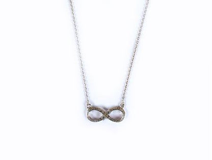 Cubic Zirconia Sterling Silver Infinity Design Necklace - Silver Spirit Jewellery