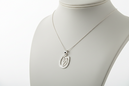 Irish Harp Silver Pendant Chained