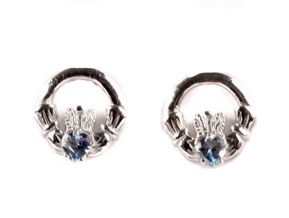 Claddagh Birthstone Women's Earring - Celtic Claddagh Ring & Heart Love Design