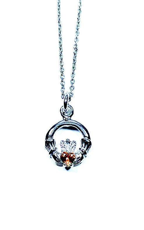 Claddagh Kids Champagne November BirthStone Pendant
