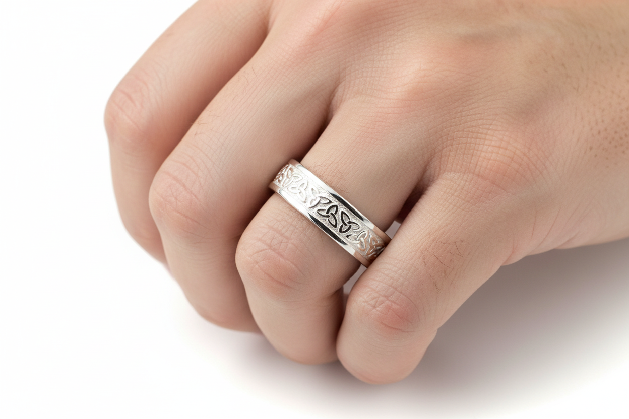 Unisex Celtic Knot Design Irishmade Silver Ring