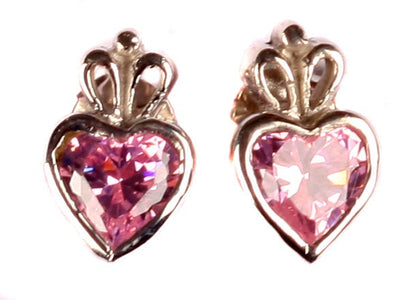 Claddagh Birthstone Women's Earring - Celtic Claddagh Design Gem and CZ Stud