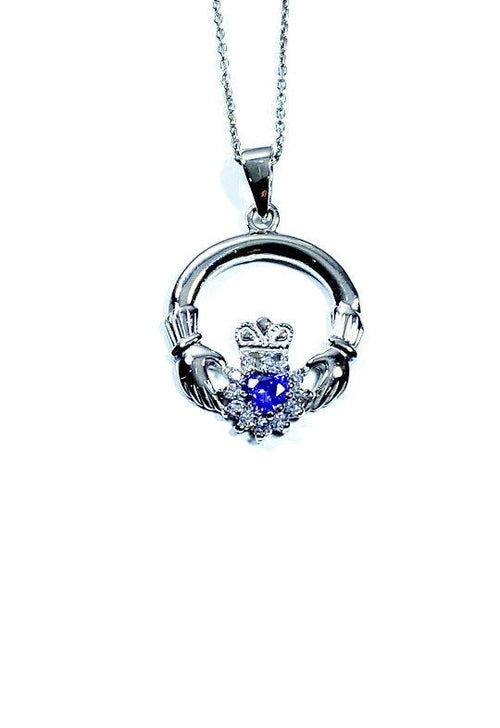 Claddagh Light Amethyst Cz BirthStone June Birthstone Pendant