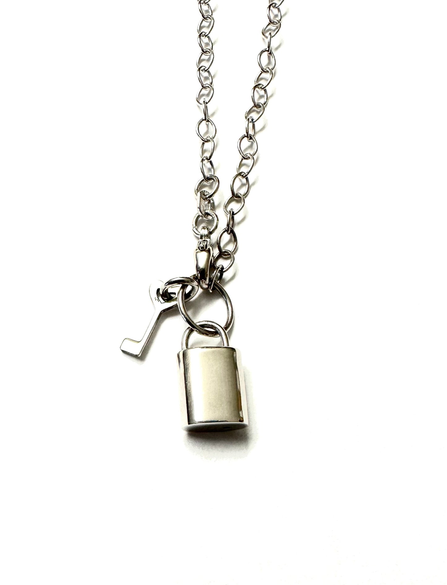 Padlock and key Sterling Silver Design Necklace