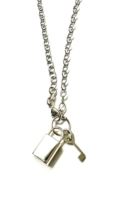 Padlock and key Sterling Silver Design Necklace