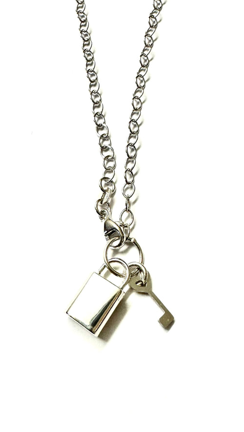 Padlock and key Sterling Silver Design Necklace
