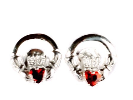 Claddagh Birthstone Women's Earring - Celtic Claddagh Ring & Heart Love Design