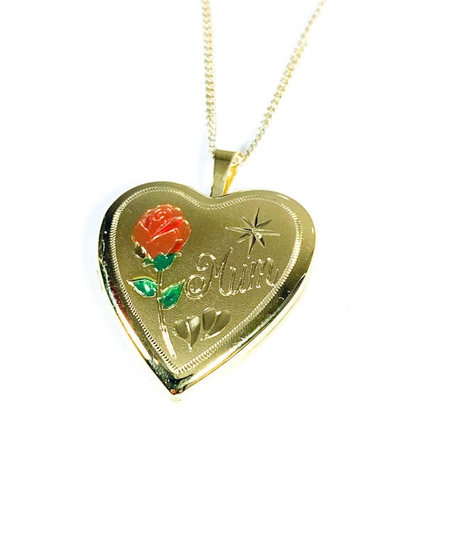 Mum Heart Design Locket Keepsake Pendant
