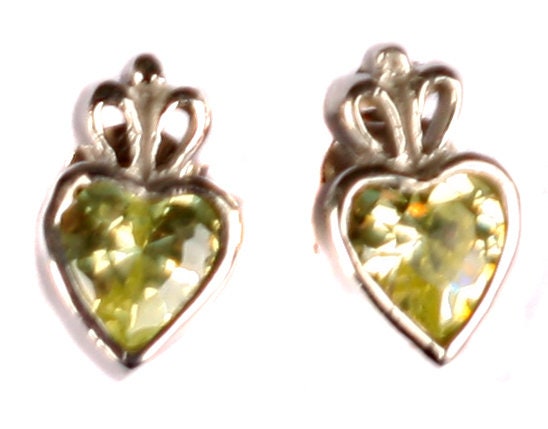 Claddagh Birthstone Women's Earring - Celtic Claddagh Design Gem and CZ Stud