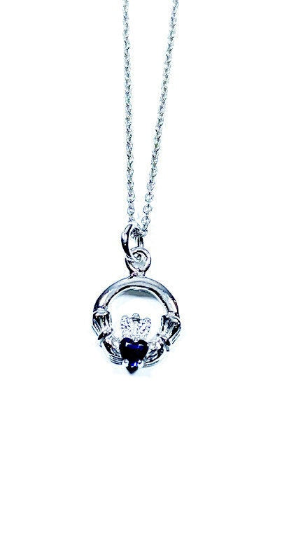 Kids Claddagh Sapphire September BirthStone Pendant