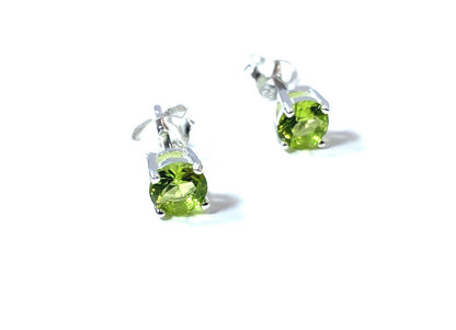 Birthstone CZ Stone Set Round Stone Claw Silver Earrings Set for Everyday Wear