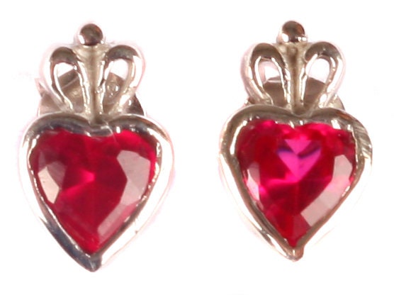Claddagh Birthstone Women's Earring - Celtic Claddagh Design Gem and CZ Stud