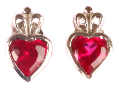 Claddagh Birthstone Women's Earring - Celtic Claddagh Design Gem and CZ Stud