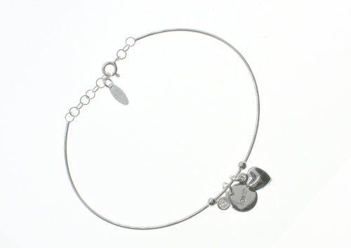 Women's Silver Heart Love Bangle