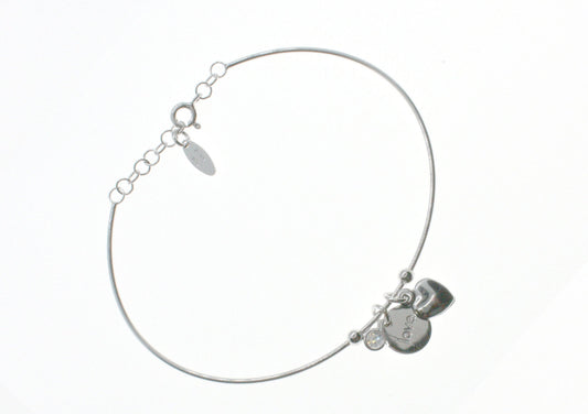 Women's Silver Heart Love Bangle