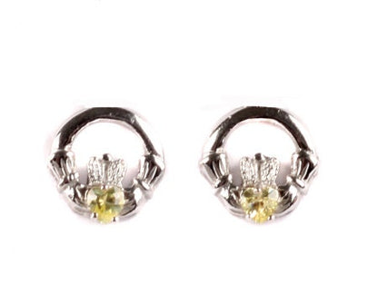 Claddagh Birthstone Women's Earring - Celtic Claddagh Ring & Heart Love Design