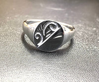 Men's Signet Sterling Silver 13.2 mm x 12.0 mm Heavyweight Oval Shape Ring