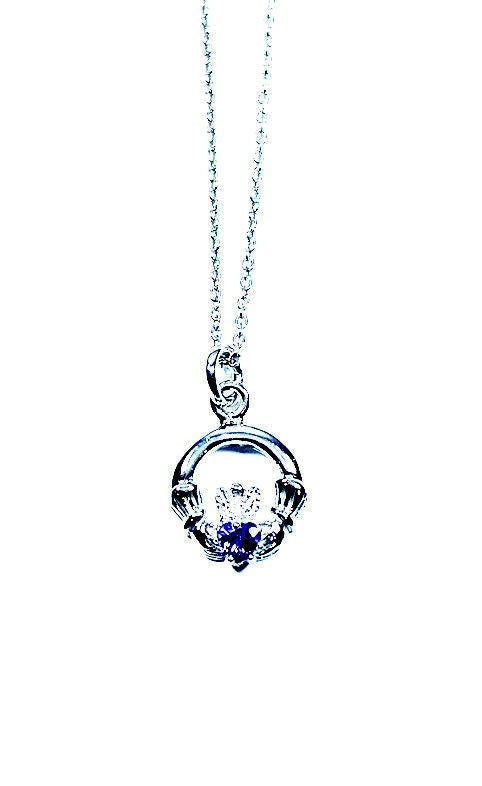 Kids Claddagh Light Amethyst June BirthStone Pendant