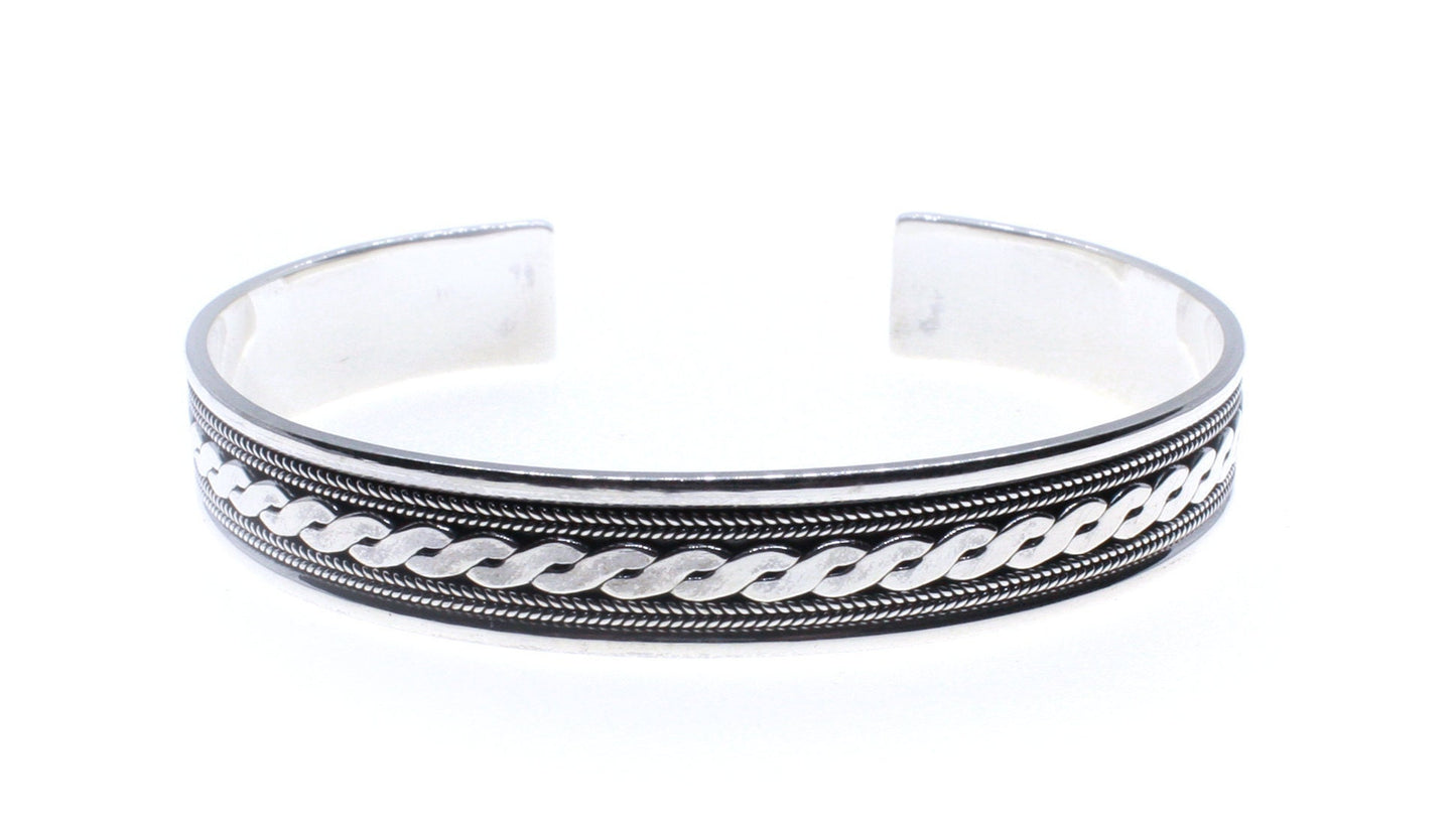 Men's Celtic Silver Bangle