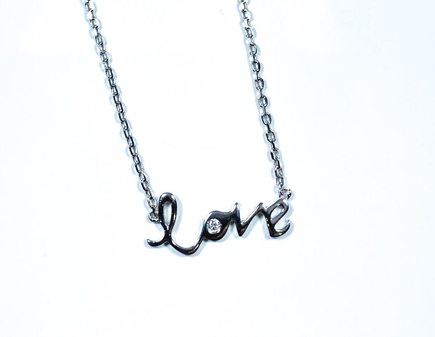 Love Sterling Silver Design Necklace