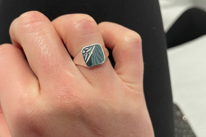 Men's Square Silver Signet Ring