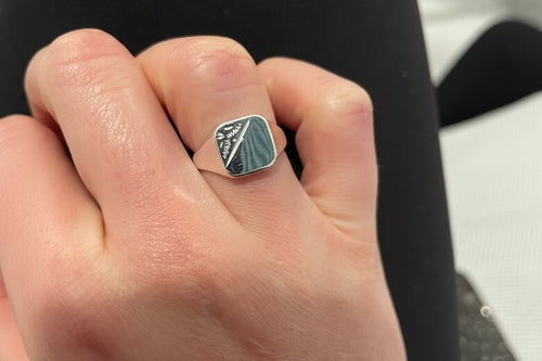 Men's Square Silver Signet Ring