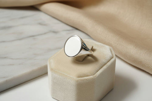 Men's Oval Sterling Silver Signet Ring
